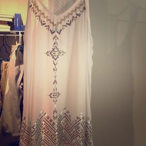 White Sequin Tank Top